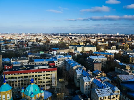 Panorama of Riga from one the buildings roof