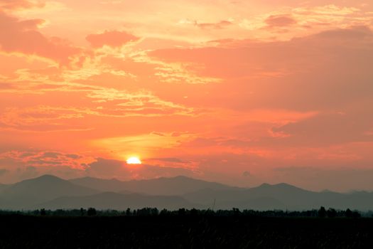 Sunset at National Park Khao Sam Roi Yot, Prachuab Khiri Khan province. Thailand