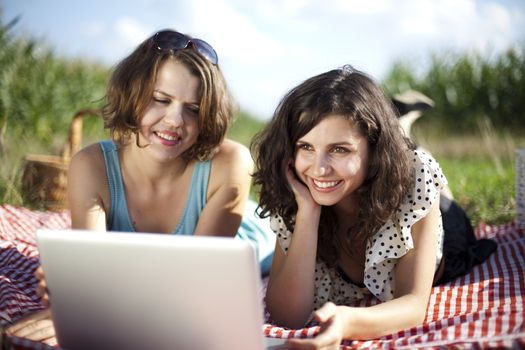 Two women in the picnic