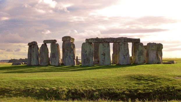 Stonehenge on bright cloudy day