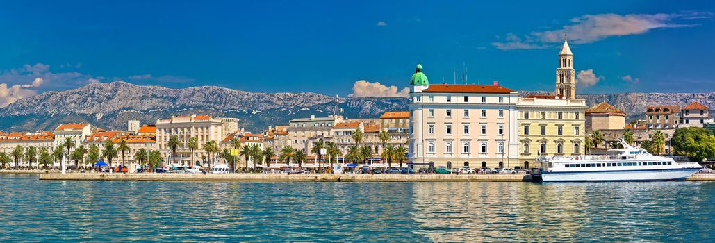 Split waterfront Riva panoramic view, Dalmatia, Croatia