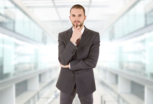 young business man thinking at the office