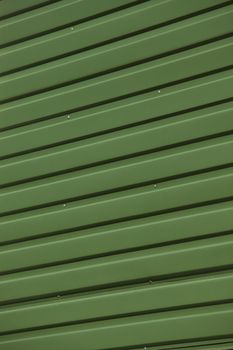 Close up of Green Corrugated Iron Full Frame