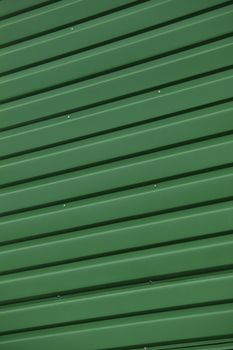 Close up of Green Corrugated Iron Full Frame