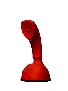 Red Vintage Cobra Telephone isolated on white background