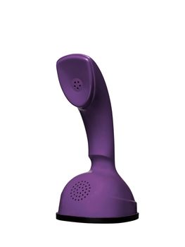 Purple Vintage Cobra Telephone isolated on white background