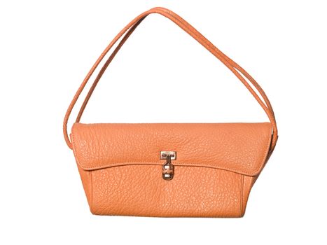 Orange purse isolated on white background