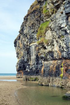 ballybunion beach cliffs and beach pools in ireland