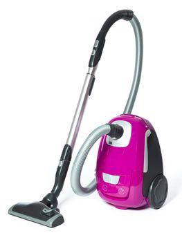 Pink Vacuum Cleaner isolated on white background