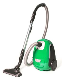 Green Vacuum Cleaner isolated on white background