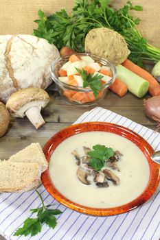 healthy calf soup mt mushrooms and parsley