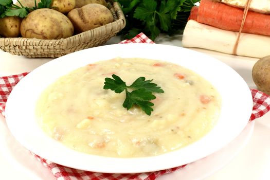 hearty potato soup with vegetables