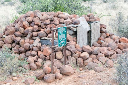 BEAUFORT WEST, SOUTH AFRICA - DECEMBER 2, 2014: Hyena trap in the Karoo National Park. Used by early setlers to trap hyenas