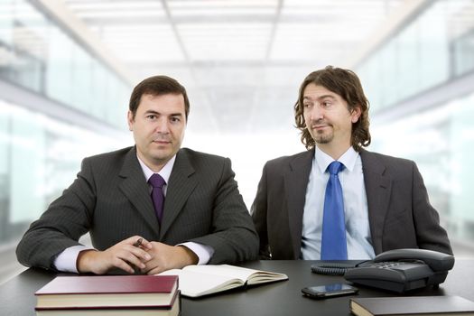 business team working at a desk at the office