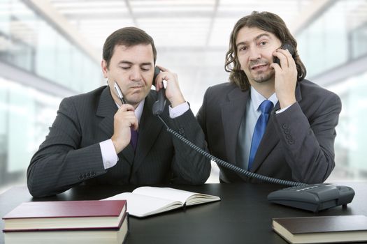 business team working at a desk, at the office