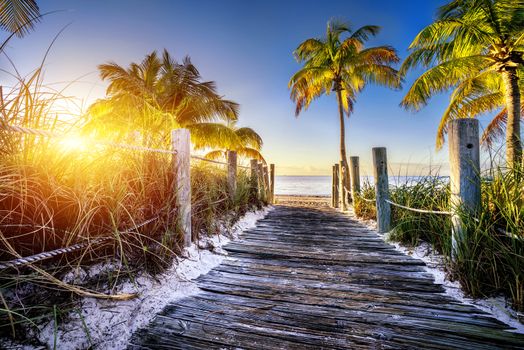 way to the beach in Key West, Miami, Floride, USA