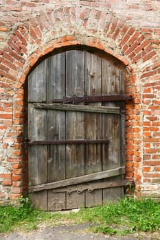 Ancient wooden barn door