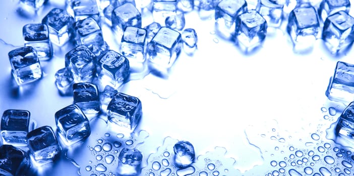 Blue and shiny ice cubes