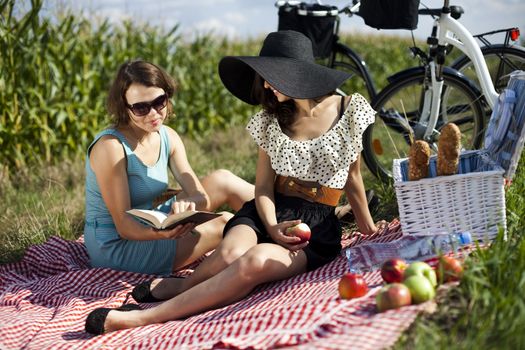 Two women in the picnic