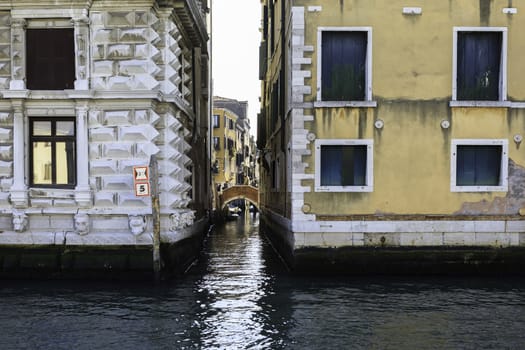 Two palaces of Venice in Italy surrounded by water