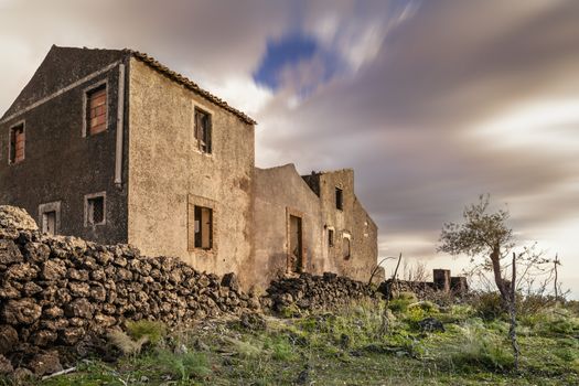 An old abandoned farm barn in Sicily, Italy