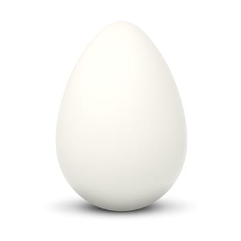 An image of a white egg on a white background