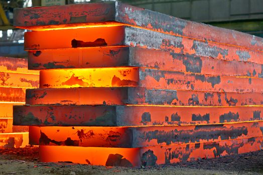 stack of heavy plates inside of plant