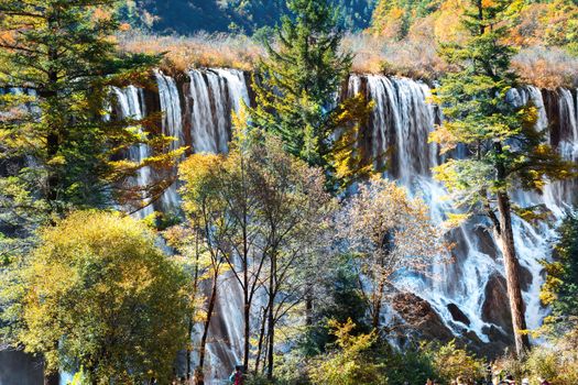 Nuorilang Waterfall in Jiuzhaigou National Park scenery spot