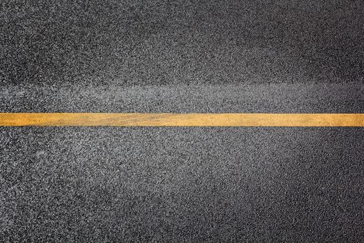 top view road highway surface with single yellow line asphalt backdrop vignette
