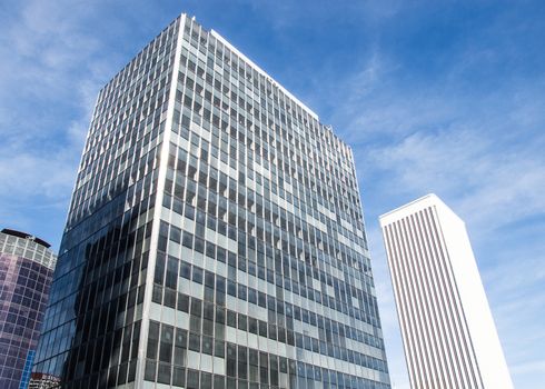 Modern building with cloudy sky