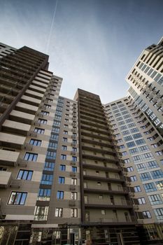 modern European multi-storey residential house. architecture details