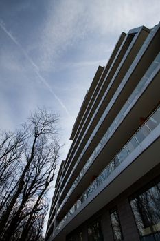 modern European multi-storey residential house. architecture details