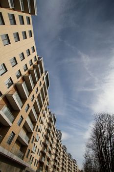 modern European multi-storey residential house. architecture details