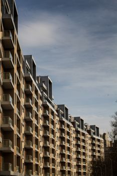 modern European multi-storey residential house. architecture details