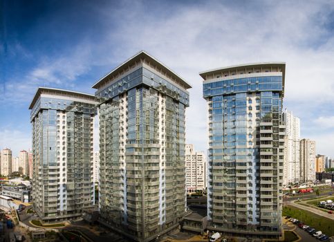 modern European multi-storey residential house. architecture details