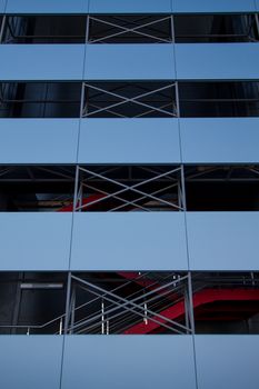 modern offices of glass and steel. architecture details