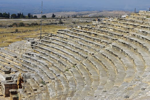 Ruins of theater in ancient town Hierapolis Turkey