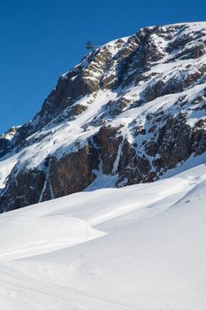 Mountain around the Oz en Oisans Station in the French Alps