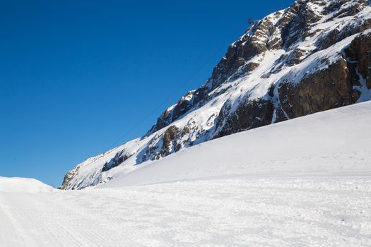 Mountain around the Oz en Oisans Station in the French Alps