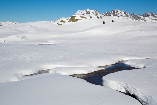 Mountain around the Oz en Oisans Station in the French Alps