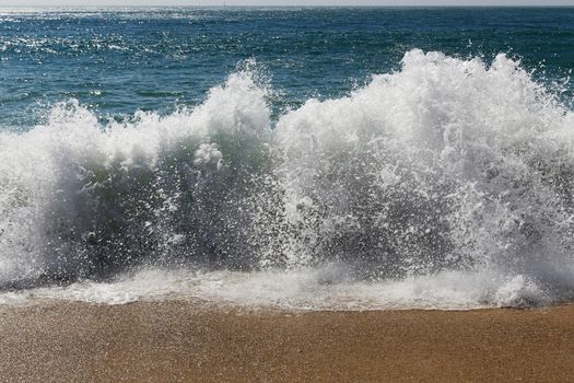 The wild beach of Nazare in Portugal 