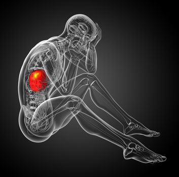 3d render medical illustration of the liver - side view