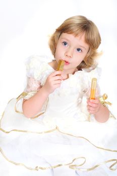 little princess wanting to use lipstick
