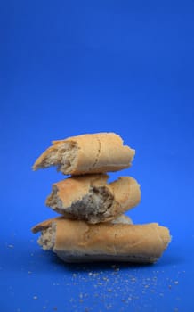 Picture of a  bread on blue bakcground