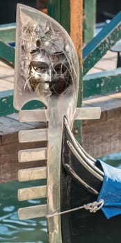 Venice Gondola with Mask Metal Reflection.