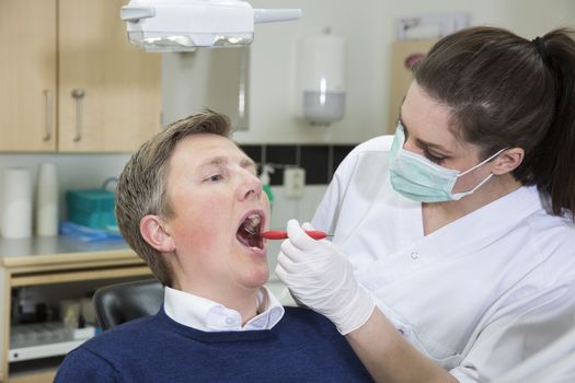 Female Dentist and Male patient