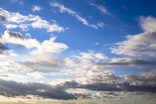 Cloudscape. Blue sky with lots of clouds.