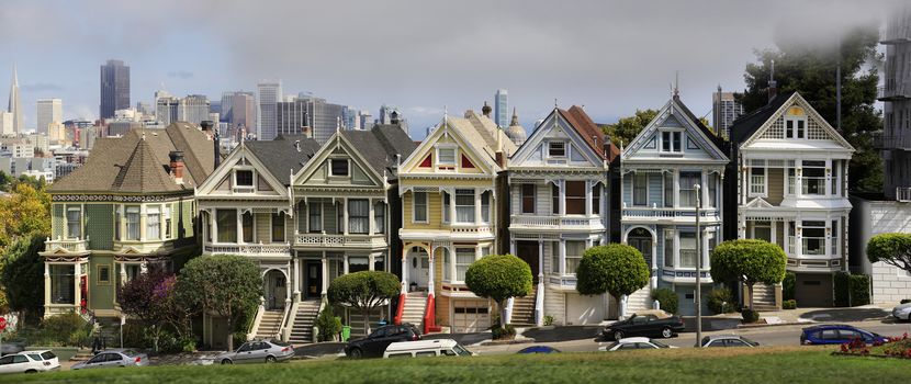 View to San Francisco with Alamo Square