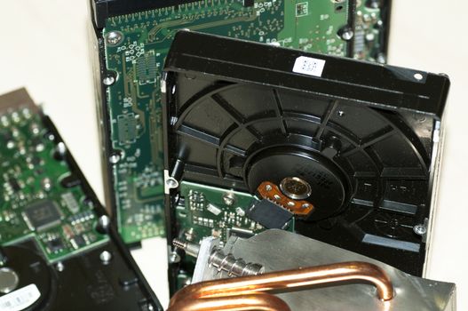 details of hard disk drive with evidence of pin contact