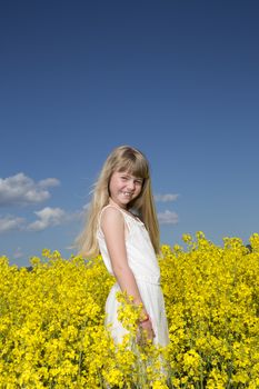 Young girl on a Rape Field